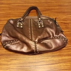 Michael Kors Authentic Brown Leather Studded Purse Handbag